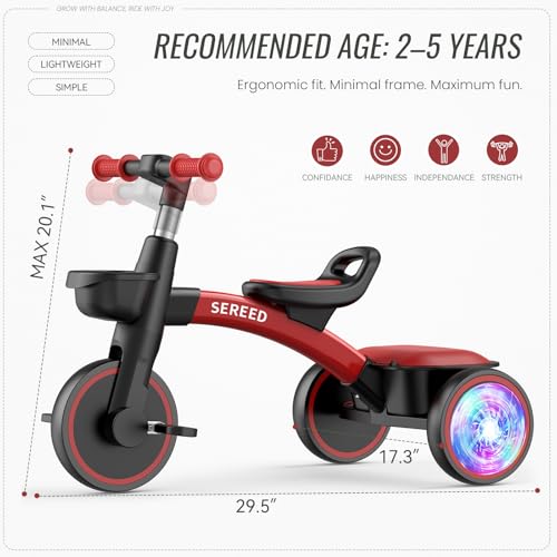 SEREED Colorful Lighting Toddler Tricycle Gift Toy for Ages 2-5 Boys Girls by SEREED - Used condition - Image 2