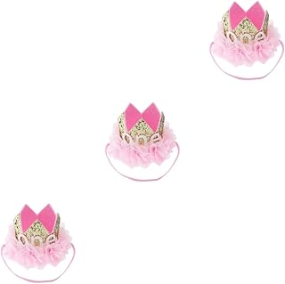 ibasenice 3 Peças De Laços De Cabelo Para Bebês Laços De Cabelo Infantis Laços De Cabelo Infantis Coroa Tiara De Bebê Cocar De Aniversário Infantil Chapéu De Aniversário Chapéu De