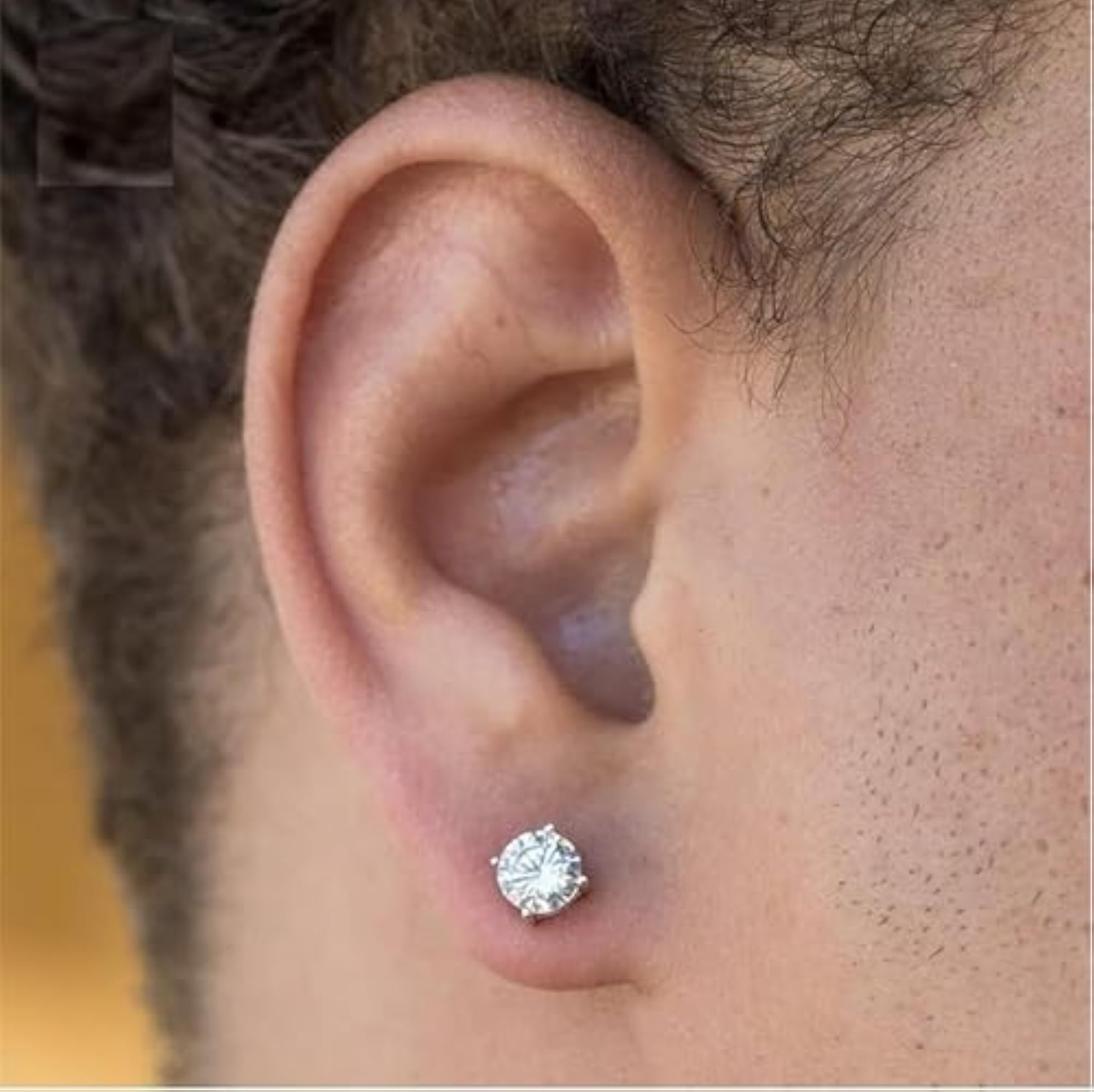 Luminous Luxe 925 Sterling Silver Stud Moissanite Earring
