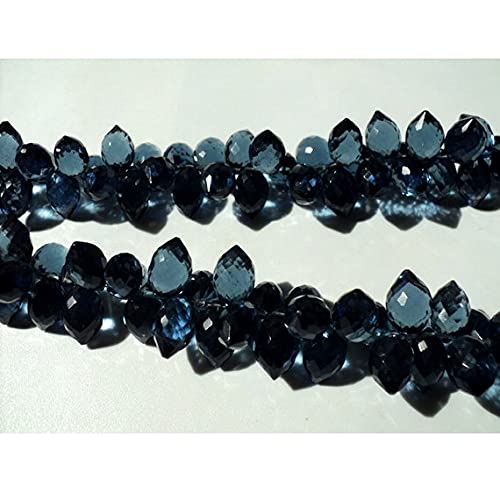 Quartz mystique iolite bleu en perles marquises facettées LKBEADS pour création de bijoux uniques