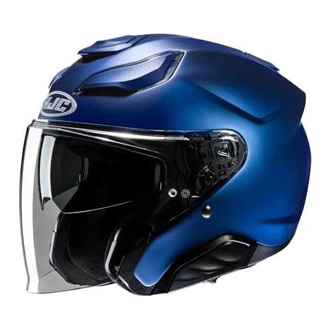 HJC F31 Open Face Fibreglass Helmet in Metallic Blue Cover