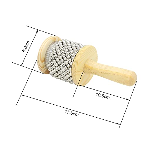 Mowind Wooden Cabasa Pop Hand Shaker Percussion Instrument With Metal Beads Small Size #TOP2