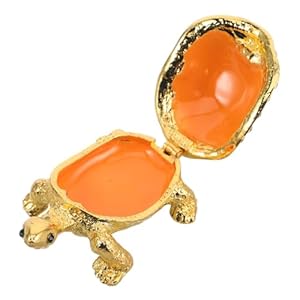 EXQUIMEUBLE Vintage-Schmuckaufbewahrungsbox Schildkrötenmotiv