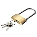 GOOTRADES Cadenas à Anse à Long Manche en Laiton, Serrure Sécurité Solid Antivols pour Vélos, Casiers, Porte, avec 3 Clés, 40mm