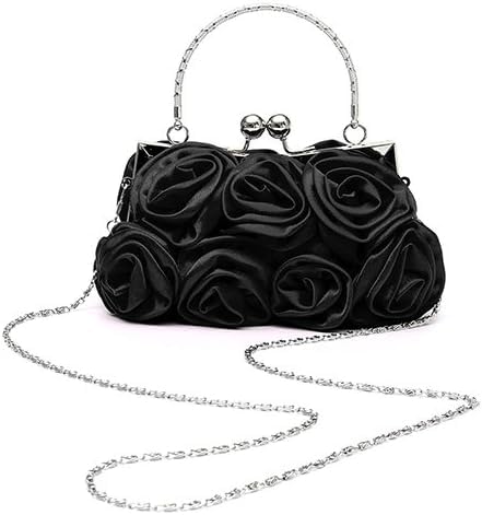 Elegancka torebka, 3D Rose Flower Decor Kopertówka Bankietowa wieczorowa torebka na imprezę Czerwona/733/271(Red)