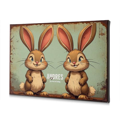 Tableau de salle de bain lapins mignons 40x60 cm pour une ambiance tendresse