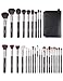 Produktbild Eono by Amazon - 29Pcs Professionelle Make-up Pinsel Set, Kosmetikpinsel mit Leder Kosmetikbeutel, Schwarz Schminkpinsel Hochwertig Ideal Schminke Geschenke für Frauen