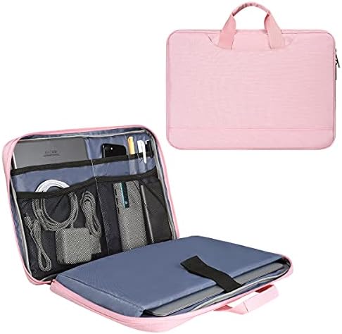 14 15 Inch Laptop Case Women Ladies Bag TSA Laptop Sleeve for ASUS Chromebook Flip 14, Dell XPS 15/Inspiron 14, Acer HP Lenovo Chromebook 14, Acer Swift 3 14, Lenovo Flex 5 14" Notebook Case Bag, Pink