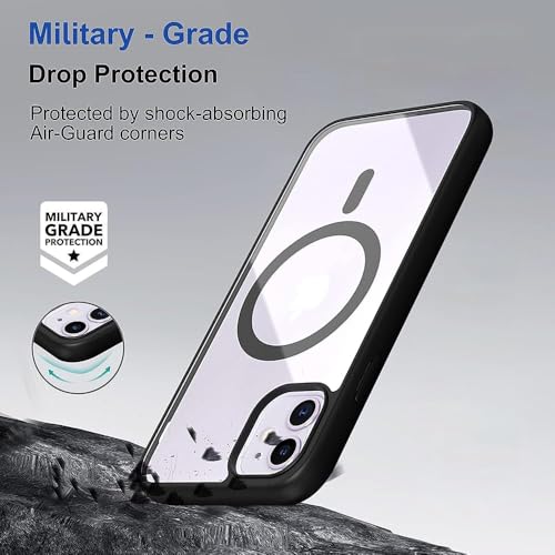 Image of amazon basics Mag-Safe Case Compatible for iPhone 11 Cover | Transparent Ultra Hybrid Drop and Camera Protection Back Cover Case Compatible for iPhone 11 (Black)
