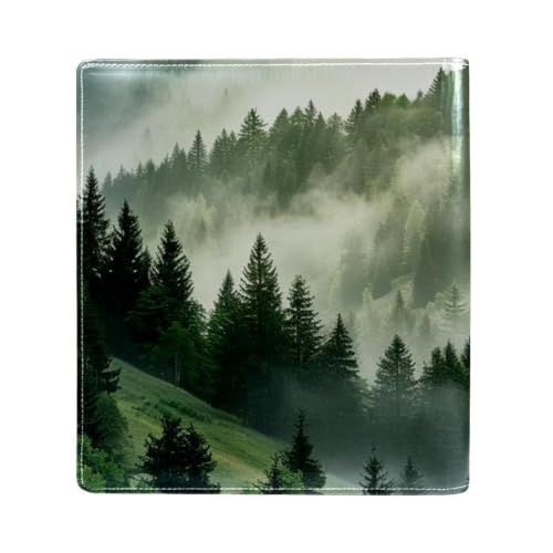 Funda de libro reemplazable y reutilizable Cloud Pine Forest en piel sintética lavable 2