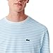 Lacoste Men's Short Sleeve Classic Fit Stripped Crew Neck Tee Shirt, White/Overview, L