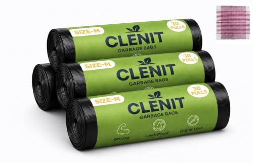 Image of Garbage Bags | Medium |120 Bags| 30 Bags x 4 Rolls | Black