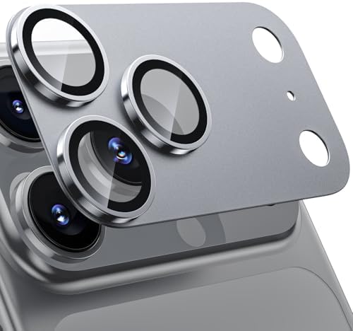 WSKEN für iPhone 17 Pro Max Kameraschutz Matte 9H Kratzfest | Kamera Metallplatte Displayschutz Folie Militär-Sicherheitsglas,Anti-Fingerabdruck,Handyhülle Freundlich,Natural Gray
