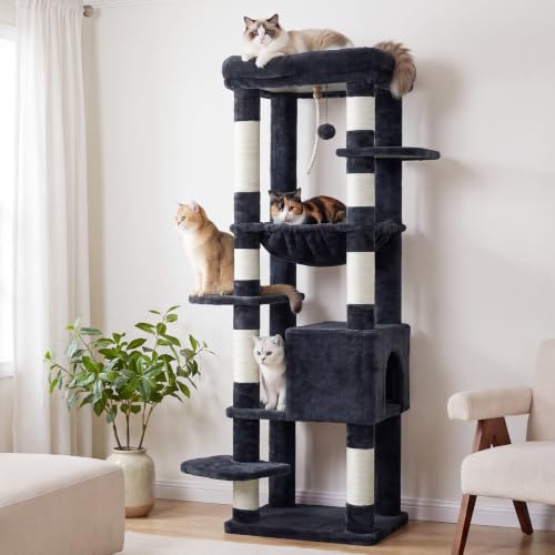 Heybly Cat Tree for Large Cats, 20lbs Heavy Duty, 60 inches XXL HCT050G by Heybly - Used condition - Image 8