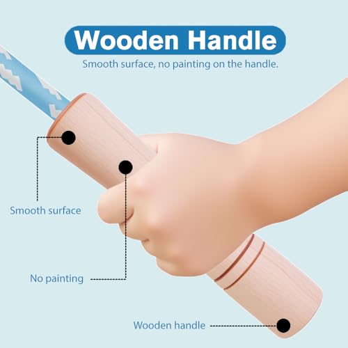 Jump Rope for Kids - Wooden Handle - Adjustable Cotton Braided Fitness Skipping Rope for Toddler Fitness Workout Exercise Outdoor Activity - Image 4