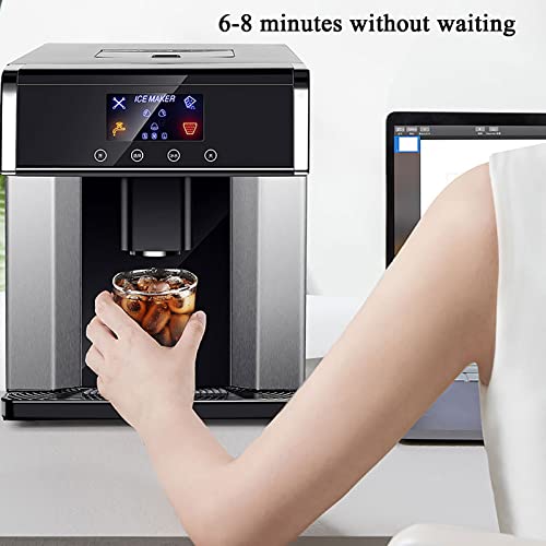 Máquina eléctrica para hacer hielo de mostrador, máquina automática para hacer cubos de hielo, 10 cubos en forma de bala listos en 8 minutos, grosor ajustable, ideal para fiestas y barras domésticas miniatura 3