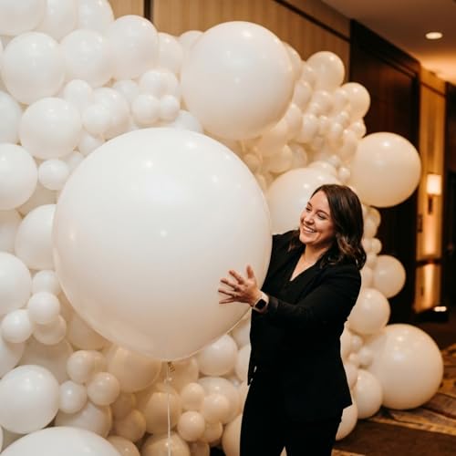 Image of KALOR White Giant 36 Inch 9pcs Large Latex Balloons