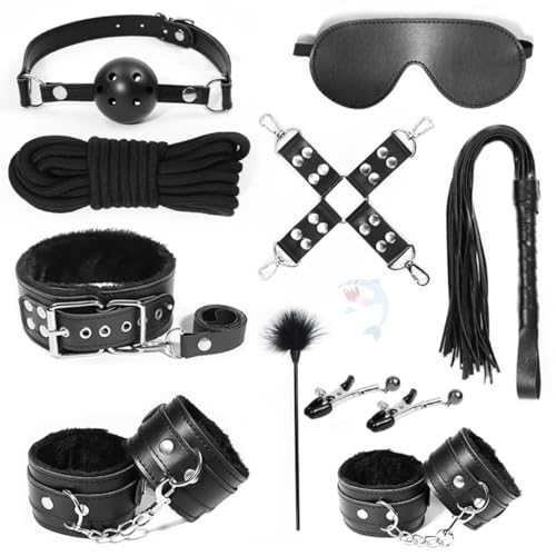 Ensemble fitness cuir noir complet pour entraînement à domicile