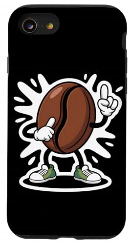 ダンシングコーヒー 豆 楽しいコーヒー スマホケース iPhone SE (2020) / 7 / 8 用