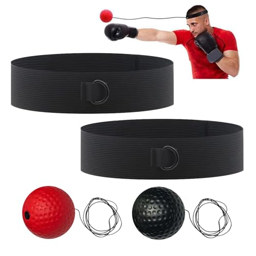 Mikiuly Bola treino de reflexos boxe, bola de treino de boxe, bola de reflexos, com 2 diadema ajustável, melhora as reações de velocidade, foco e coordenação de mão olho