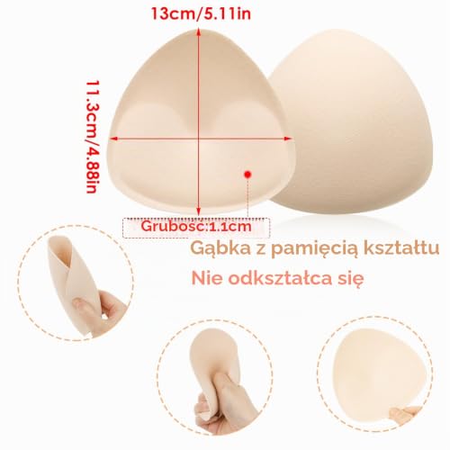 Sibba 1 para wkładek do biustonosza Wkładki do biustonosza Wkładki do biustonosza typu push up Trójkątne wkładki do biustonosza Wkładki wielokrotnego użytku Przewiewne Wyjmowane Wkładki powiększające