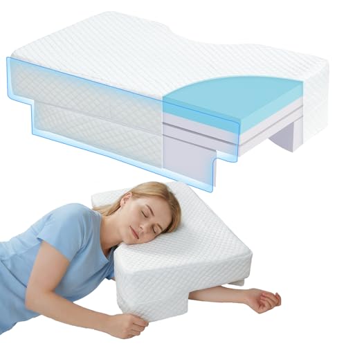 PYURIFAI Side Sleeper Pillow Arm Hole, Adjustable Height