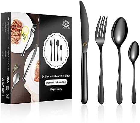 vancasso Cutlery Set 60 Piece, Food-Grade Stainless Steel Silverware Cutlery Set for 12 People, Elegant Flatware Set Include Knives/Spoons/Forks, Silverware Set Ideal for Home/ Party/ Restaurant