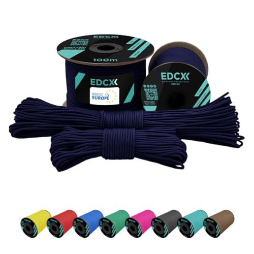 EdcX 2 mm Nylon Paracord 275 (15, 30, 50 And 100 m)– 100% Nylon Rope, 3-Strand Cord, Nylon Cord 2 mm in Many Colours (Navy Blue, 15 m)