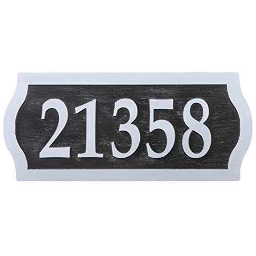 Address Plaque Horizontal - 15'' X 7'' Large Option Persoanlized House Number Plaque Sign,Address Sign Plate For Brick House,Apartment,Street,Garage,Drive Way - Anti-Heat & Cold(Silver) #TOP6