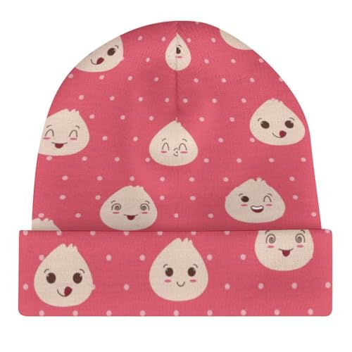 Cute Rice and Sushi Pattern Kids Beanie Hat for for Girls Boys Children Cap Winter Knitted Chemo Cancer Headwear Accessories Gifts Decoration Black4