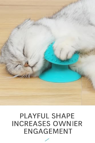 Image of Cat Grooming Supplies for Indoor Pets - Furminator for Cats with Suction Cup - Cat Face Scratcher with Holes for Catnip - Thermoplastic Rubber Corner Brush for Cats Kittens Hamsters (Without Catnip)