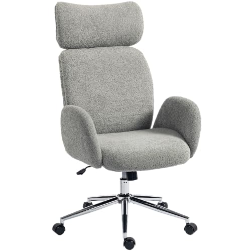 Image of HOMCOM Office Chair with Adjustable Headrest, High Back, Charcoal Grey