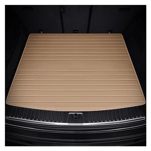 Tapis coffre voiture Panamera sur mesure en cuir beige luxe