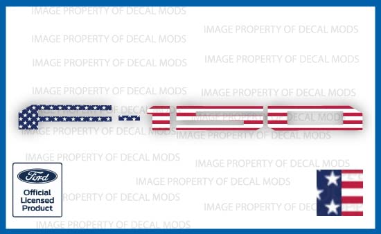 Decal Mods 2018-2020 F150 Tailgate (Thin) Decals Stickers (Thin Decals NOT Raised Letters) Letters Kit Insert Indent for Ford F150 (2018-2020) (USA Flag) | FG2A1