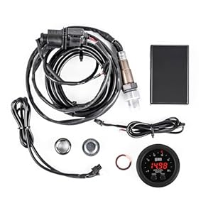 Universal Digital Wideband Air/Fuel Ratio AFR Gauge Kit – 2″(52mm) with LSU4.9 Sensor and Controller Box-Wideband UEGO AFR O2 Oxygen Sensor Controller Gauge
