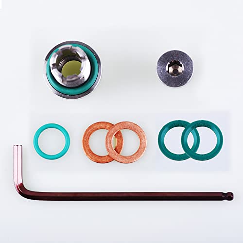 Waoiejios M12.1-1.25X17Mm Oversize Piggyback Oil Drain Plug, Stainless Steel Self Tapping Oil Pan Thread Repair Kit，Oil Drain Plug Repair Kit #TOP4