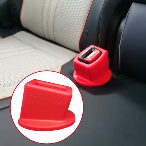 Image of Seat Belt Buckle Holder - Easy Access to The Buckles of Rear Seats - Plug The Seat Belt in with Only One Hand - Friendly to Kids, and Passengers with Special Needs (Red)