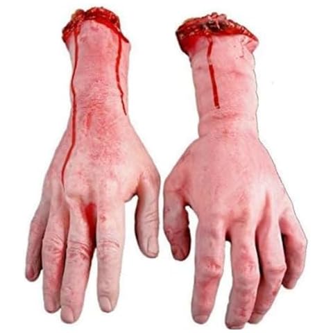 AOBOR Halloween Decoration Haunted House Scary Fake Bloody Broken Severed Hand Body Prank Party Props (Hands) Cover