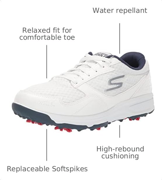 Image of Skechers Mens Men's Torque Sport Fairway Relaxed Fit Spiked Golf ShoeSneaker
