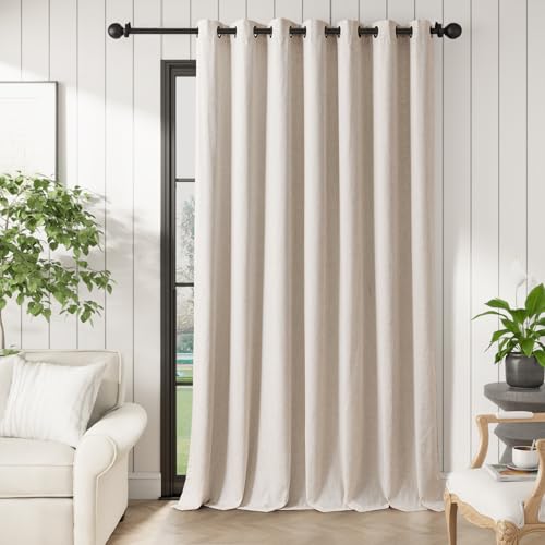 Extra Wide 100% Blackout Sliding Door Curtain for Living Room