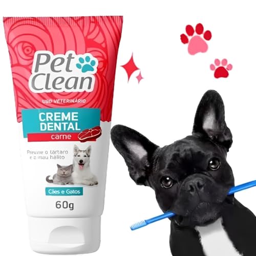 Kit Escova E pasta Limpeza De Dentes Para Cachorro Brinquedo Mordedor Osso E Creme Dental Para Cães