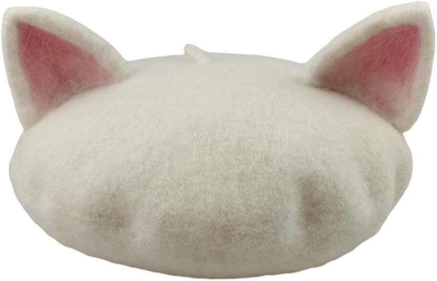Cat Ears Handmade Beret Vintage Artist Hat Women's Cute Lolita Cat Beret Cap Cosplay