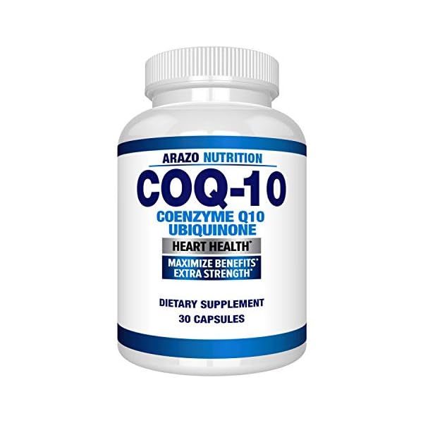 Arazo Nutrition CoQ10 Ubiquinone Coenzyme Q10-200mg Maximum Strength Nutritional Supplement - High Absorption Capsules…