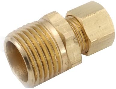 Anderson Metals 750068-0604 Brass Connector, 3/8 in. Compression x 1/4 in. MPT - Quantity 10