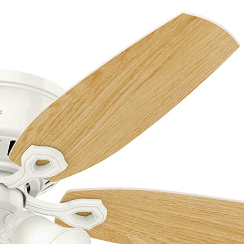 Hunter 52 inch Indoor Ceiling Fan with LED Lights - White Ceiling Fan with Pull Chain, For Bedroom, Living Room, or Kitchen, Low Profile Mount, No Remote, 5 Blades - Builder 53326, Snow White thumbnail 13