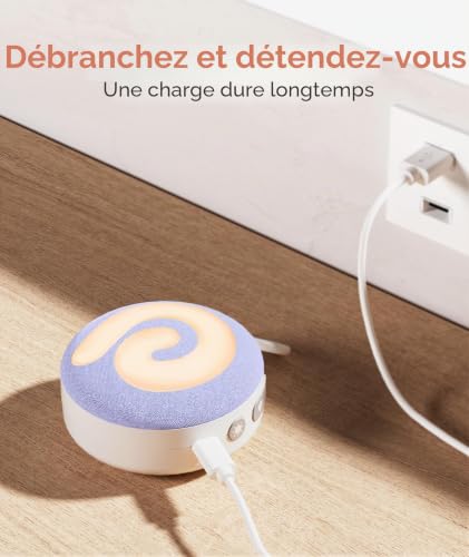 Dreamegg D11, Machine à Bruit Blanc Bebe Portable avec Veilleuse, Violet – vue 8