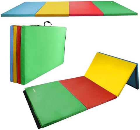 Fitvids Folding Exercise Gymnastics Mat, 4'x8'x2" Gym Workout Mat...