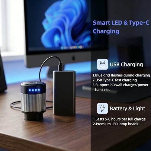 Luz LED manillar 22 mm recargable USB-C para patinete eléctrico y bicicleta con modos multicolor 3