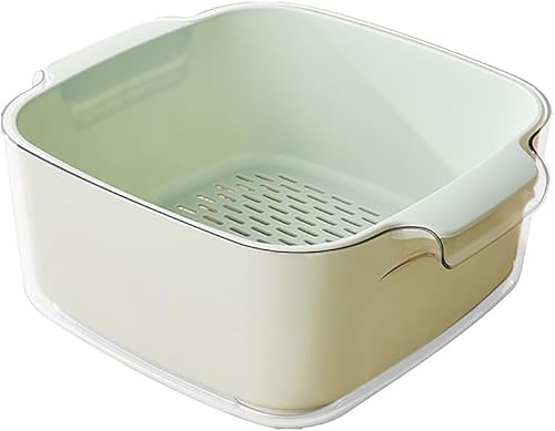 Miniatura 10 de Juego de cuencos de cocina de 8.2 cuartos de galón, coladores y coladores de plástico, cesta de lavado de frutas y verduras, colador grande de doble