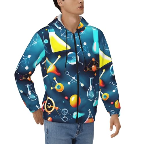 Sweatshirt thermique EdWal Science Chimie homme avec fermeture éclair veste décontractée manches longues